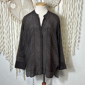 CLOSED Oversized Silk Blouse with All Over Print Size Small